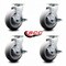 Service Caster 6 Inch Thermoplastic Rubber Swivel Caster Set with Roller Bearings and Brakes SCC-20S620-TPRRD-TLB-4 - alternate 5